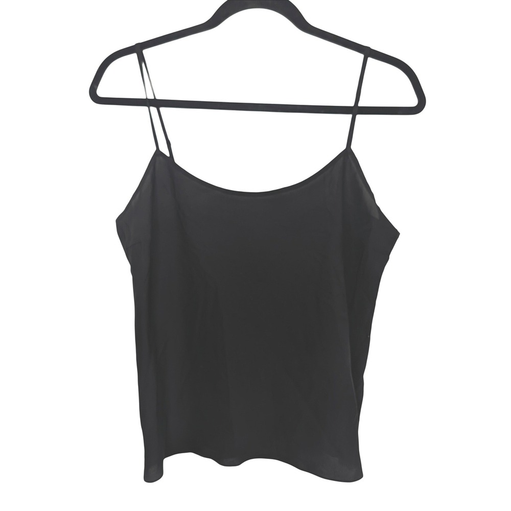 DKNY Camisole Top Womens Medium Black Silk Blend Adjustable Straps Minimalist